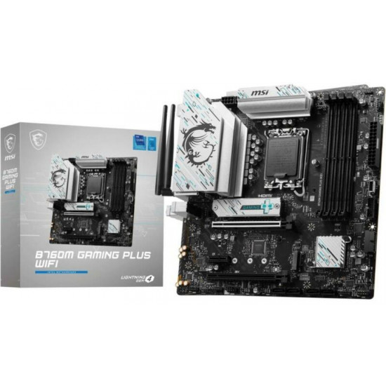 MSI Alaplap S1700 B760M GAMING PLUS WIFI Intel B760, mATX MSI Alaplap S1700 B760M GAMING PLUS WIFI Intel B760, mATX
